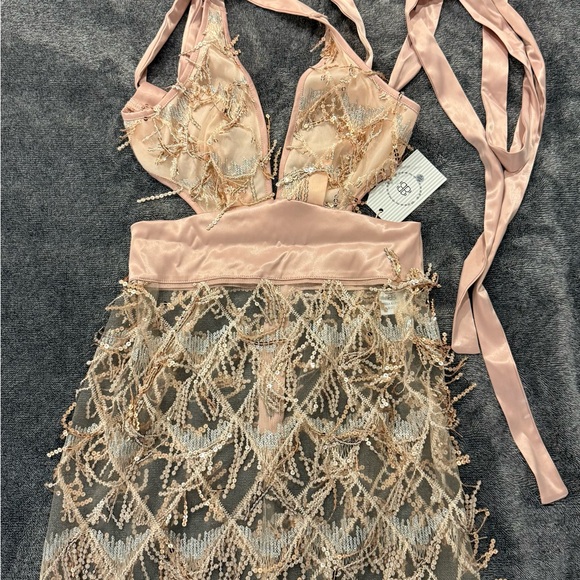 Sequin Fringe Mini Dress - Picture 2 of 5